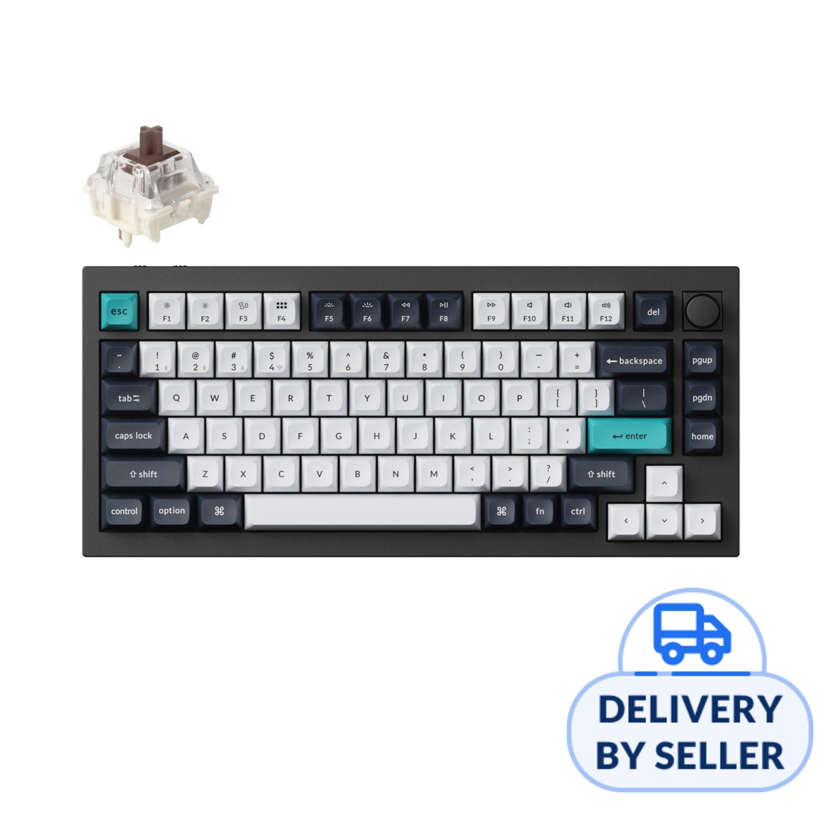 Keychron Q1 Max QMK Keyboard, Carbon Black, Jupiter Brown