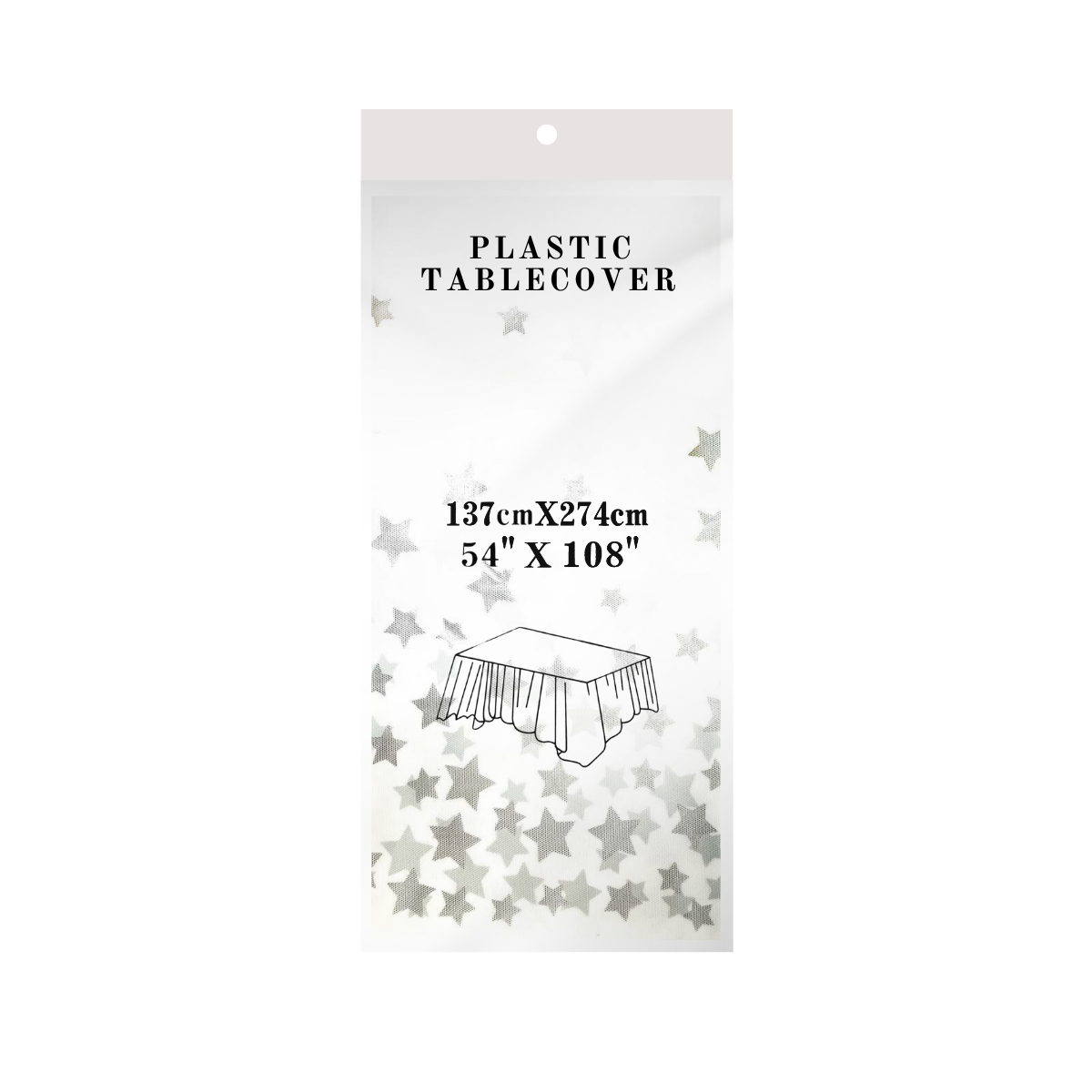 Disposable Tablecloth - Silver Star Disposable Tablecloth - Silver Star