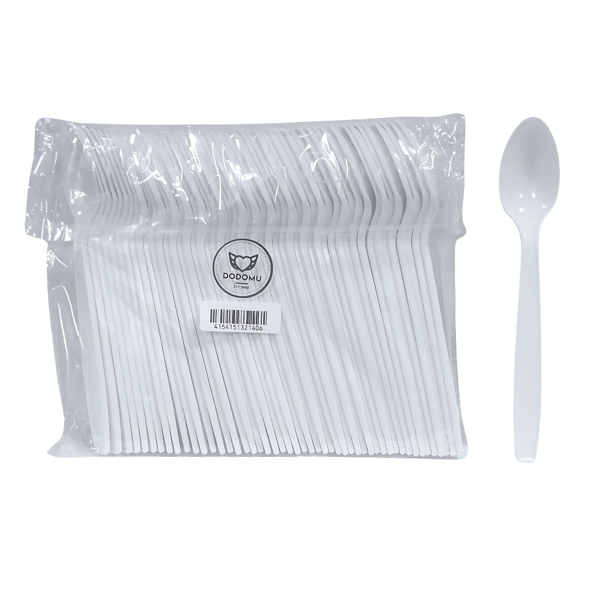 Dodomu Disposable 7 Inch Plastic Spoon - White