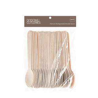 Dodomu Premium Biodegradable Disposable Wooden Spoons
