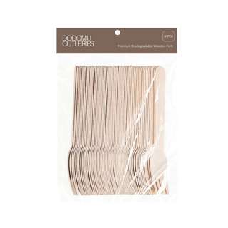 Dodomu Premium Biodegradable Disposable Wooden Fork Dodomu Premium Biodegradable Disposable Wooden Fork