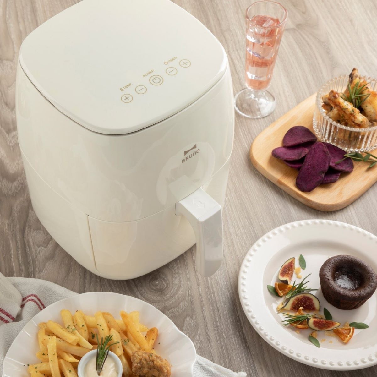 Bruno Glass Air Fryer Ivory | NTUC FairPrice