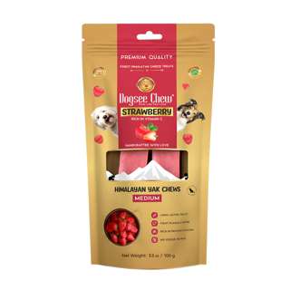 Dogsee Chew Himalayan Yak Cheese Chews - Strawberry (Medium)
