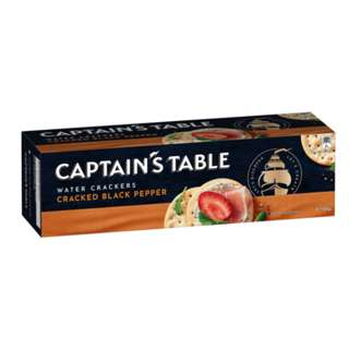 Captain's Table Water Crackers - Black Pepper