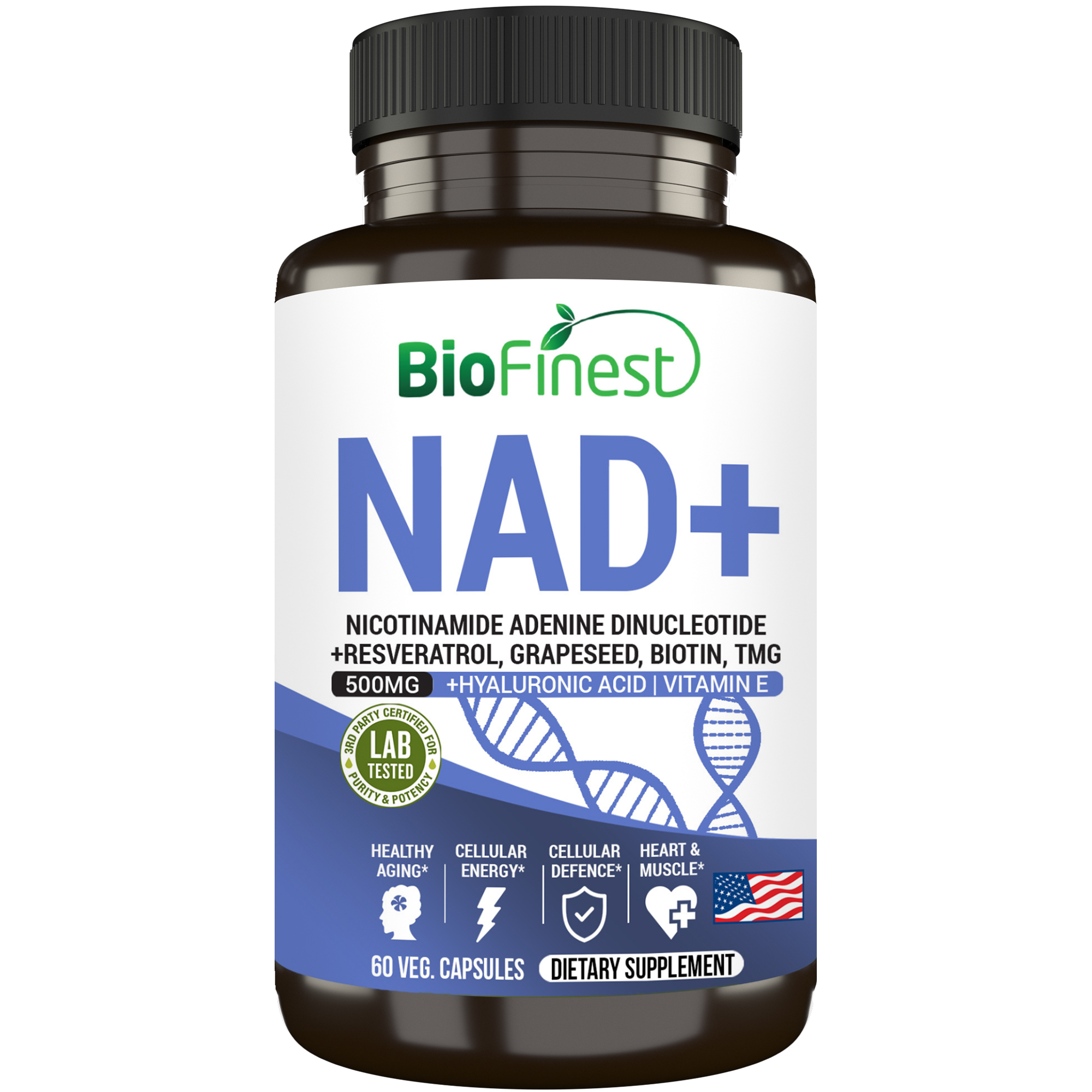 NAD+ Booster 500mg Supplement NMN Nicotinamide Anti-Aging