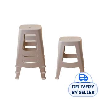 HOUZE SQUARE Stackable Adult Stool - Grey (Bundle of 4)