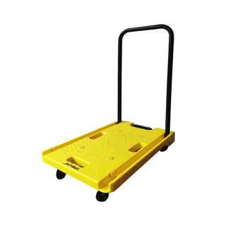 Yellow PP Push Trolley with 3" TPR Wheels