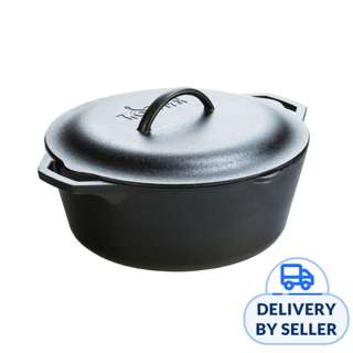 LODGE 7 Quart / 12.25 Inch Seasoned Cast Iron Dutch Oven