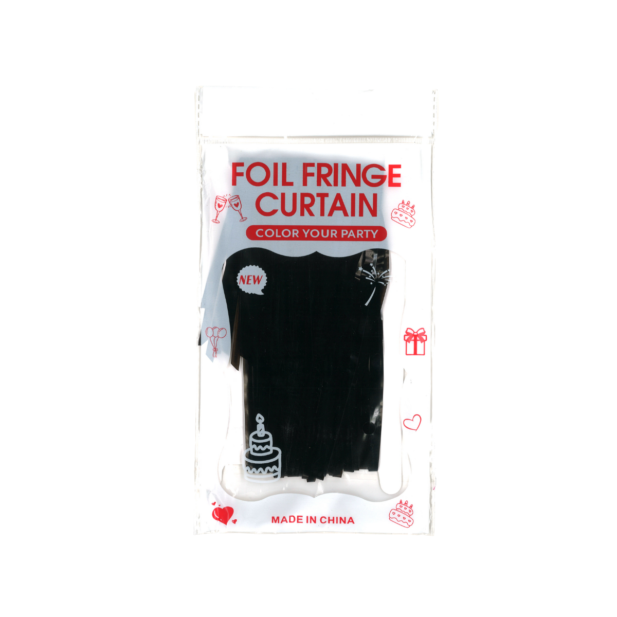 Foil Party Curtain - Black