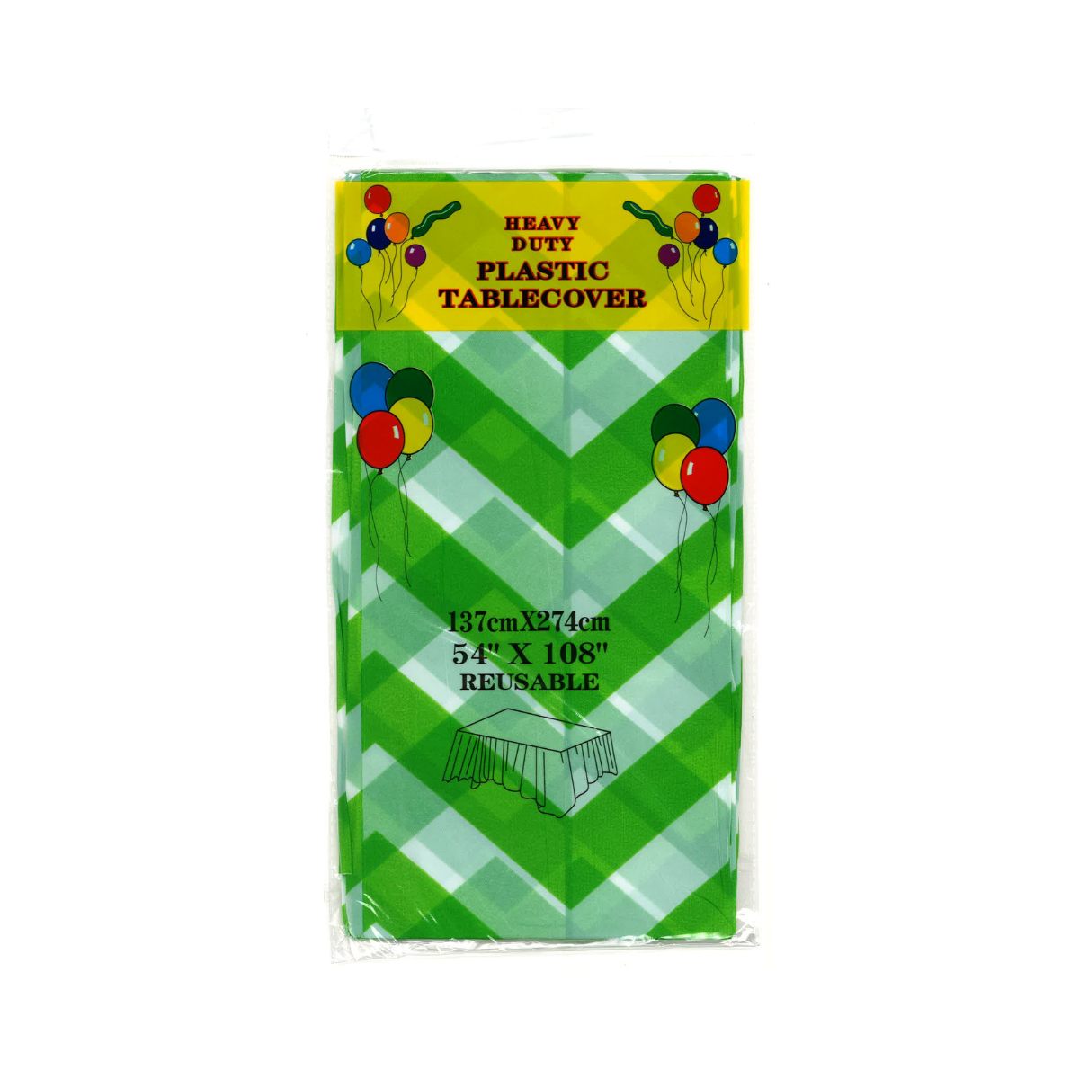 Disposable Tablecloth - Green Zig Zag