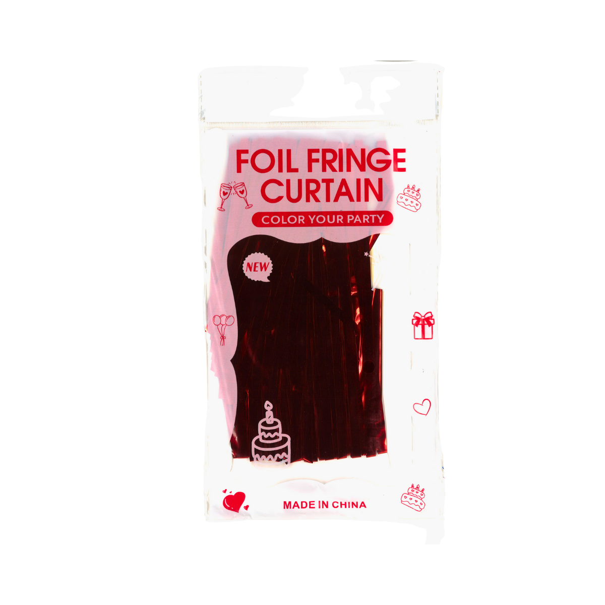 Foil Party Curtain - Red