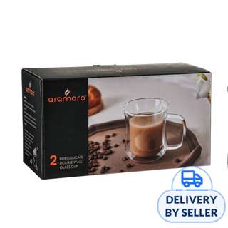Aramoro Glass Double Wall Cup With Handle Aramoro Glass Double Wall Cup With Handle