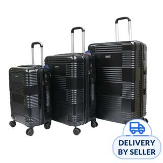 20+24+28in ABS+PC Antitheft Zipper Expandable Luggage - Black 20+24+28in ABS+PC Antitheft Zipper Expandable Luggage - Black