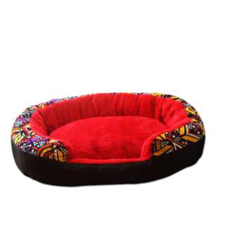Washable Pet Bed With Zipper - Red Large