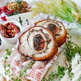 Prune and Figs Porchetta Slices Prune and Figs Porchetta Slices