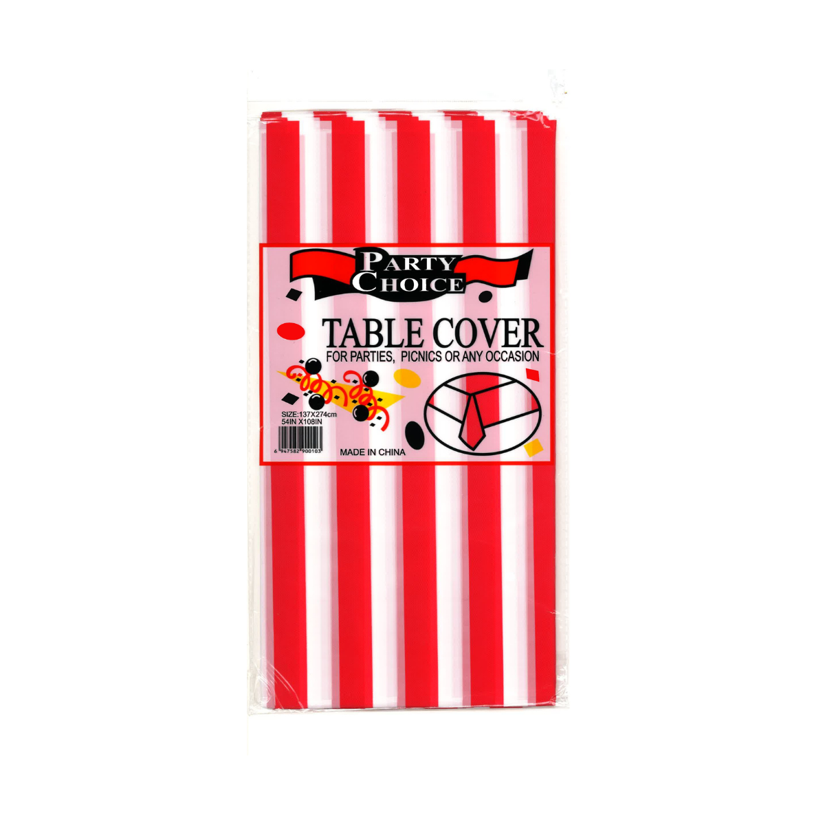 Disposable Tablecloth - Red Stripes Disposable Tablecloth - Red Stripes