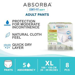 Absorba Conti Fit Soft Adult Diapers Pull Pants - XL