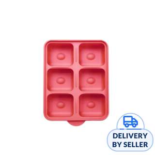 Jammuk Korea Platinum Silicone Food Cube Tray 6 Slots - Pink