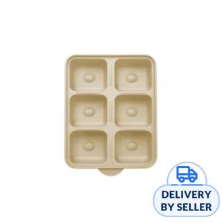 Jammuk Korea Platinum Silicone Food Cube Tray 6 Slots - Beige