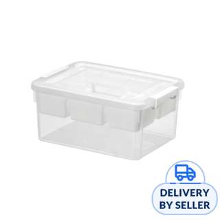 Citylife 16L Storage Box With Compartment Tray - Clear