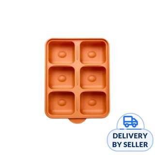 Jammuk Korea Platinum Silicone Food Cube Tray 6 Slots -Orange