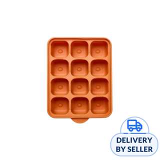 Jammuk Korea Platinum Silicone Food Cube Tray 12 Slots-Orange