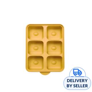 Jammuk Korea Platinum Silicone Food Cube Tray 6 Slots -Yellow