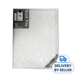 A4 Clear File Holder Book 40 Pockets - White