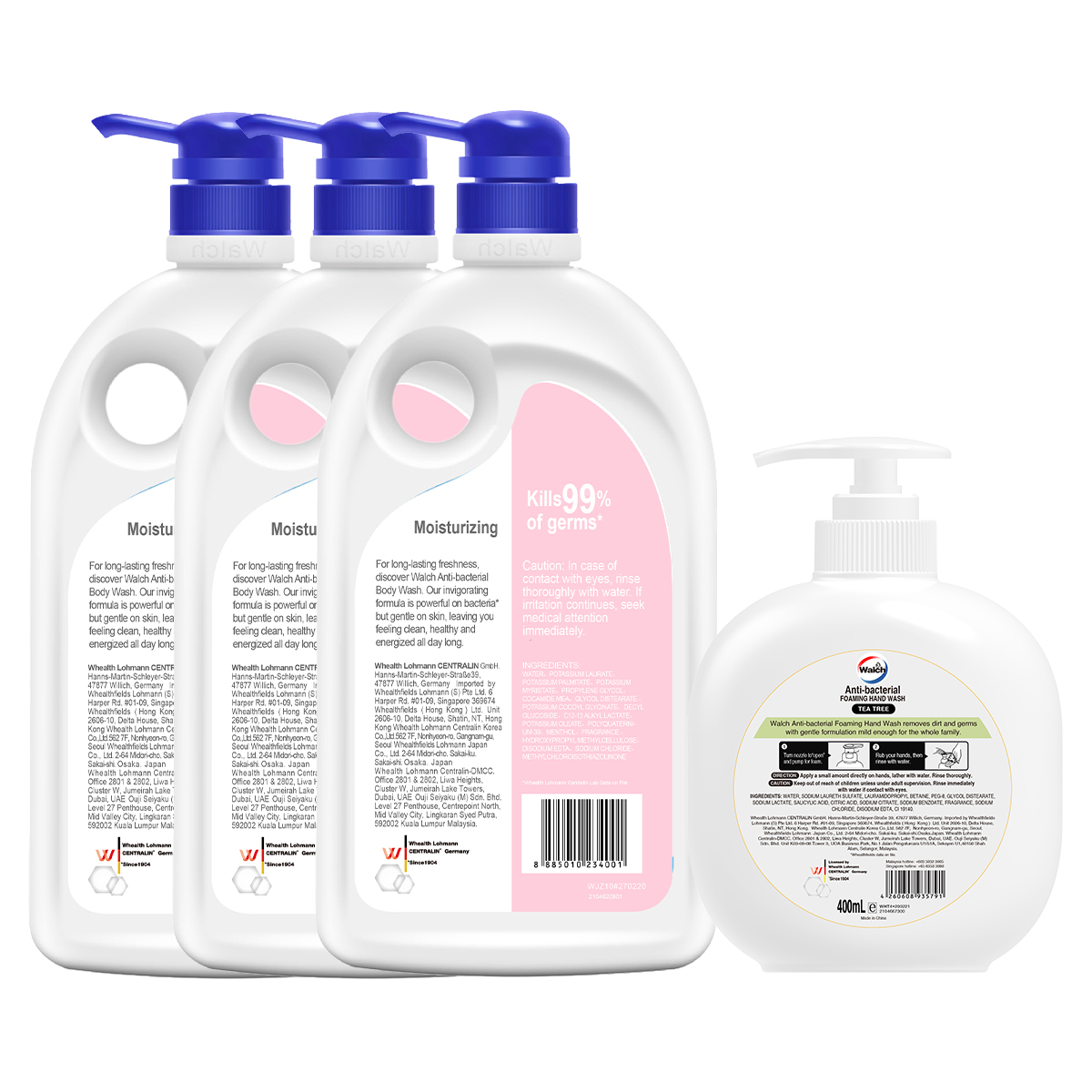 Body Wash Walch Foaming Hand Wash Refill Walch Anti-Bacterial Hand