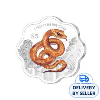 2025 SG Lunar Snake 1 troy 999 Fine Silver Proof Colour Coin