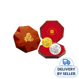 2025 Singapore Lunar Snake Gold & Silver 5 troy oz 2-Coin Set