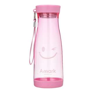 Amark Smiley Plastic Water Bottle (Pink)