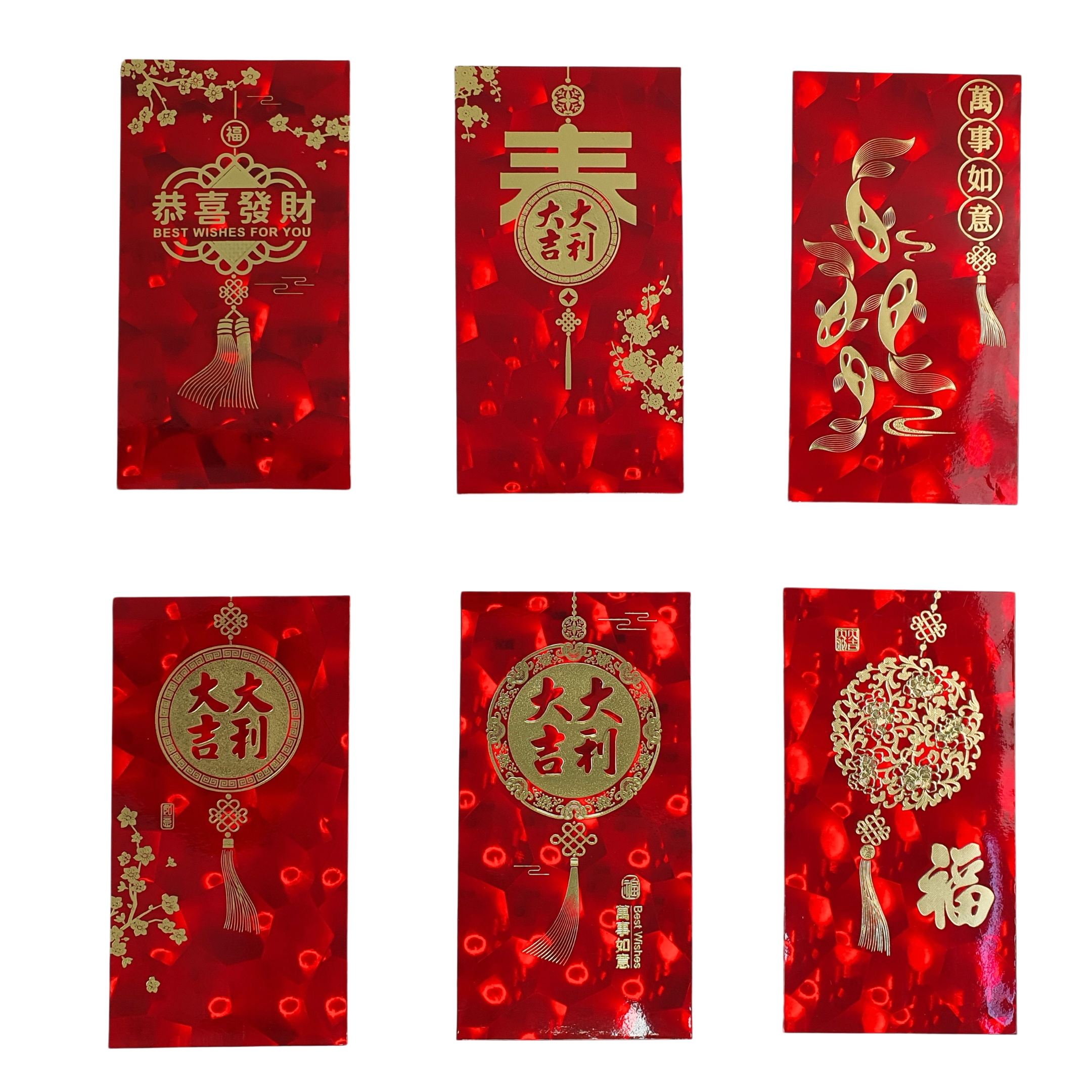 Jstyle CNY Glossy Mosaic Pattern Red Packet