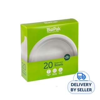 BioPak Sugarcane Bowls 470ml Plastic Free - White