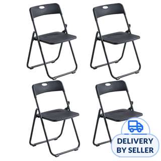 HOUZE Foldable Chair With Metal Frame - Black