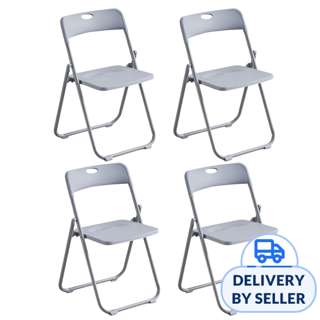 HOUZE Foldable Chair With Metal Frame - Grey
