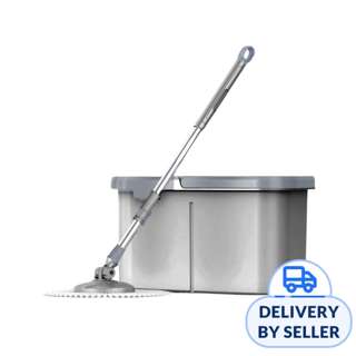 HOUZE FLUX Tornado Spinning Mop And Bucket - Grey