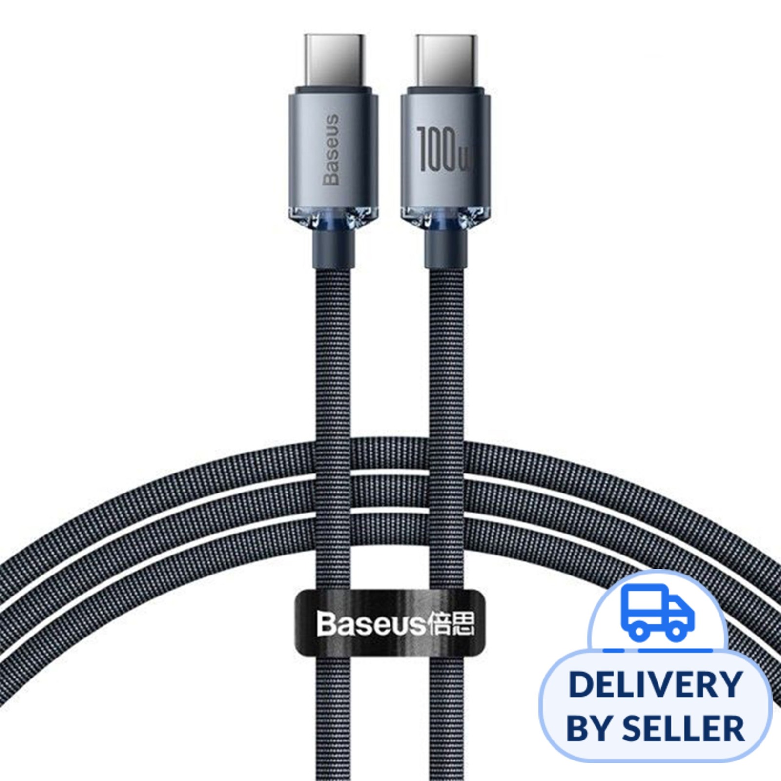 Baseus Crystal Shine USB-C to USB-C Cable 100W 1.2m (Black) | NTUC