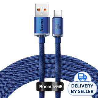 Baseus Crystal Shine USB A-to-C Cable 100W 2m (Blue)