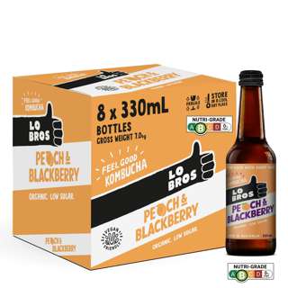 Lo Bros Organic Kombucha - Peach & Blackberry