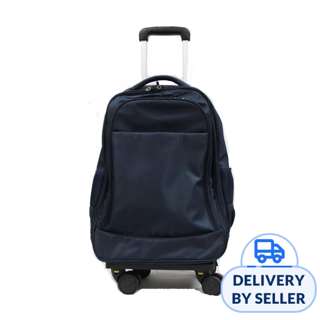 Coveted Detachable Trolley Waterproof Backpack - Navy