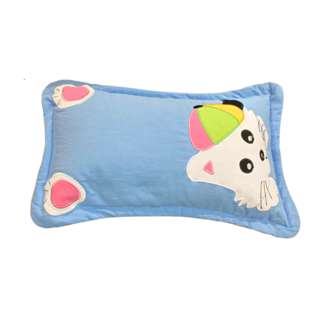 Sweet Home Cartoon Buckwheat Pillow - S Cat in Hat Blue