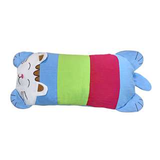 Sweet Home Cartoon Buckwheat Pillow - S Cat Strip Blue