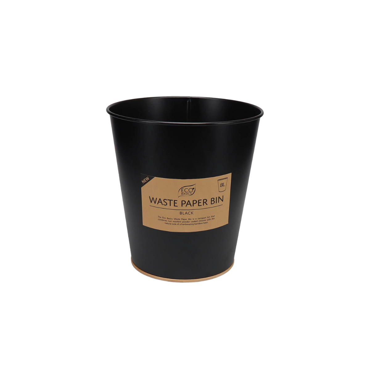 Eco Basics Waste Paper Bin 8L - Black Eco Basics Waste Paper Bin 8L - Black