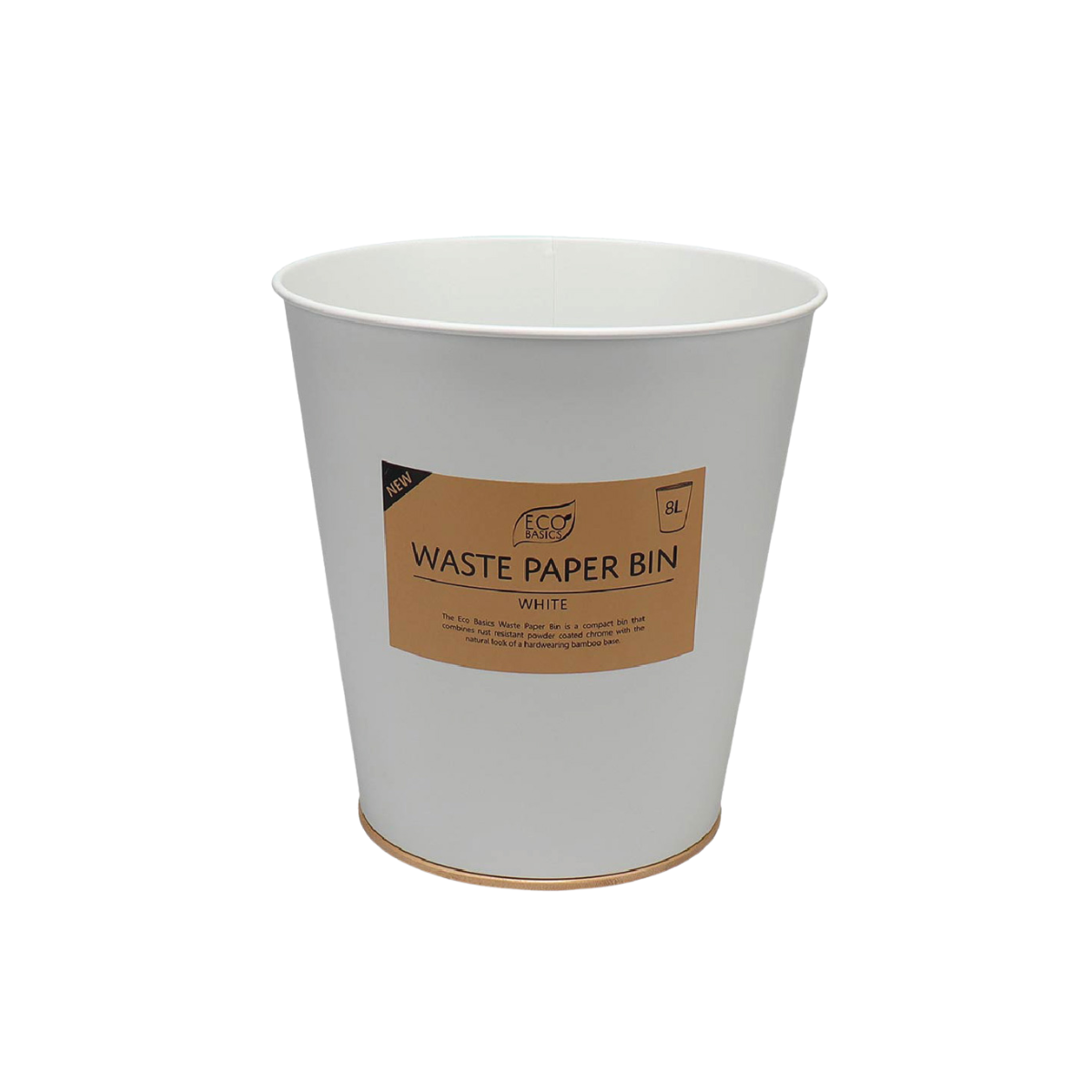Eco Basics Waste Paper Bin 8L - White