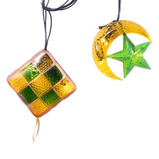 Partyforte Hari Raya Crescent And Ketupat Led Light Chain(6M) Partyforte Hari Raya Crescent And Ketupat Led Light Chain(6M)