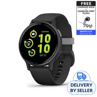 Garmin Vívoactive 5 Slate w Black Case & Silicone Band (New)