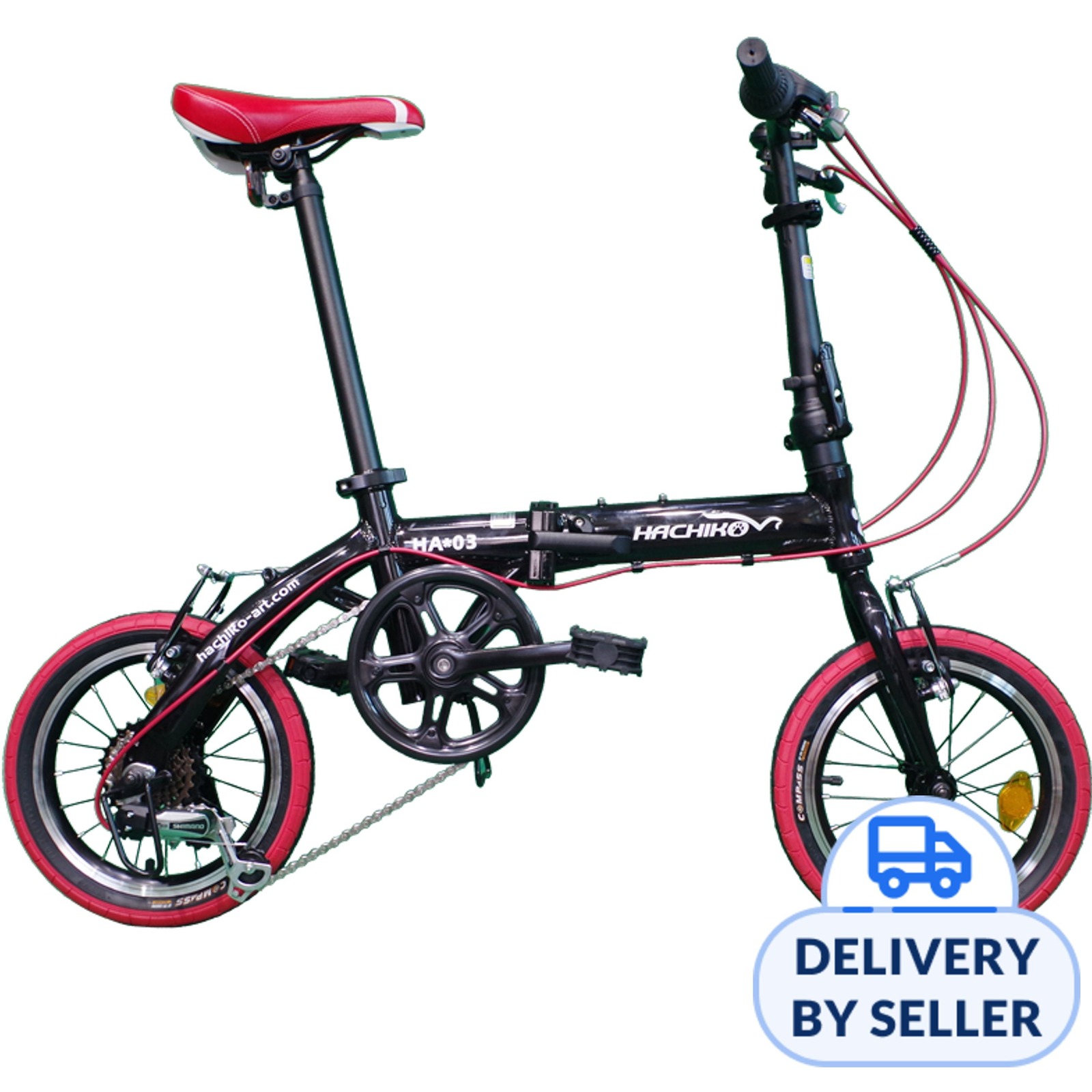Hachiko HA-03 Aluminum 14 Inch Bicycle Black NTUC FairPrice