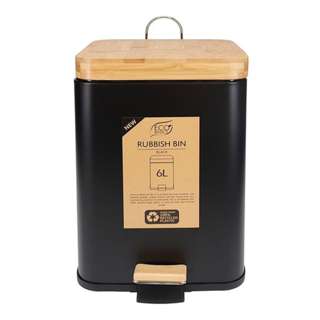 Eco Basics Rubbish Bin Square 6L - Black Eco Basics Rubbish Bin Square 6L - Black
