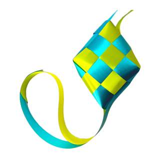 Partyforte Hari Raya Ketupat Ribbon - 20x14 Teal And Yellow